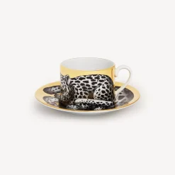 Tea And Coffee Sets<Fornasetti Tea Cup High Fidelity Leopardato White/Black/Gold