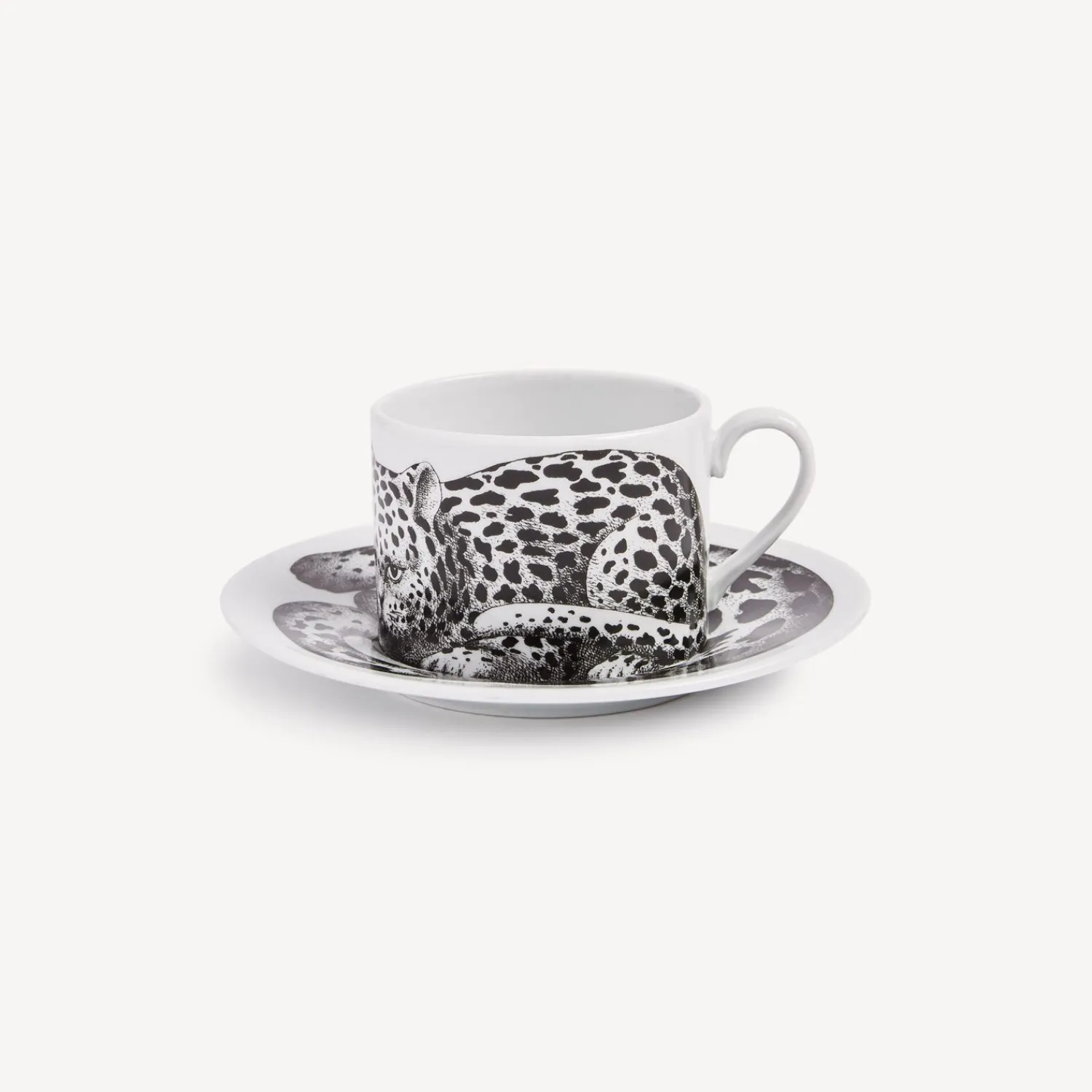 Tea And Coffee Sets<Fornasetti Tea Cup High Fidelity Leopardato Skin White/Black