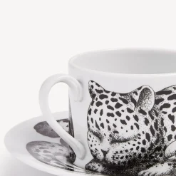 Tea And Coffee Sets<Fornasetti Tea Cup High Fidelity Leopardato Skin White/Black