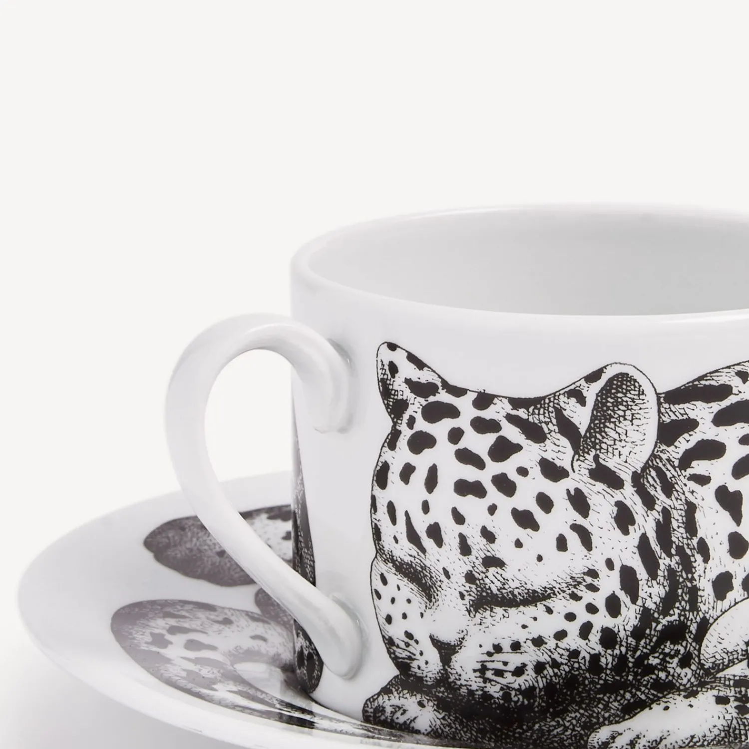Tea And Coffee Sets<Fornasetti Tea Cup High Fidelity Leopardato Skin White/Black