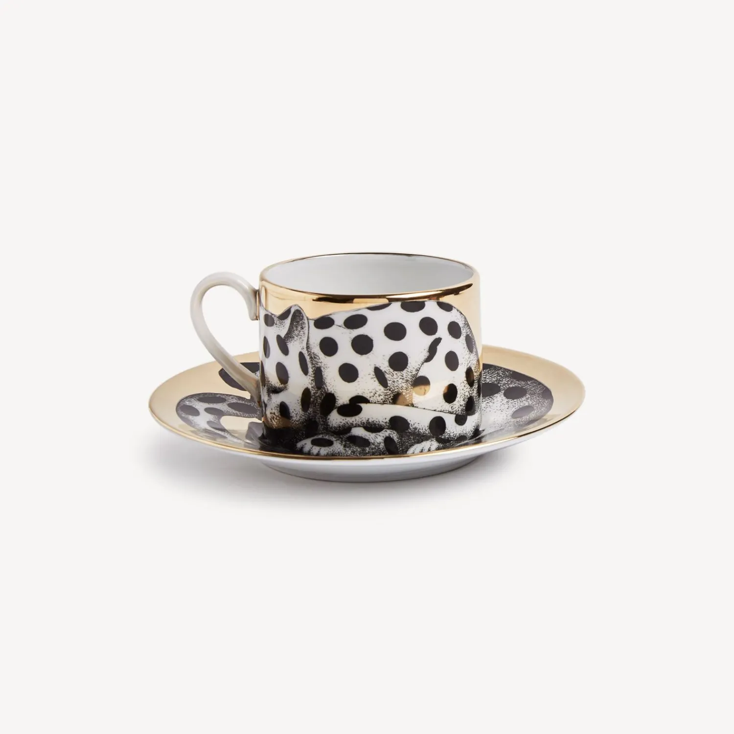 Tea And Coffee Sets<Fornasetti Tea Cup High Fidelity Pois White/Black/Gold