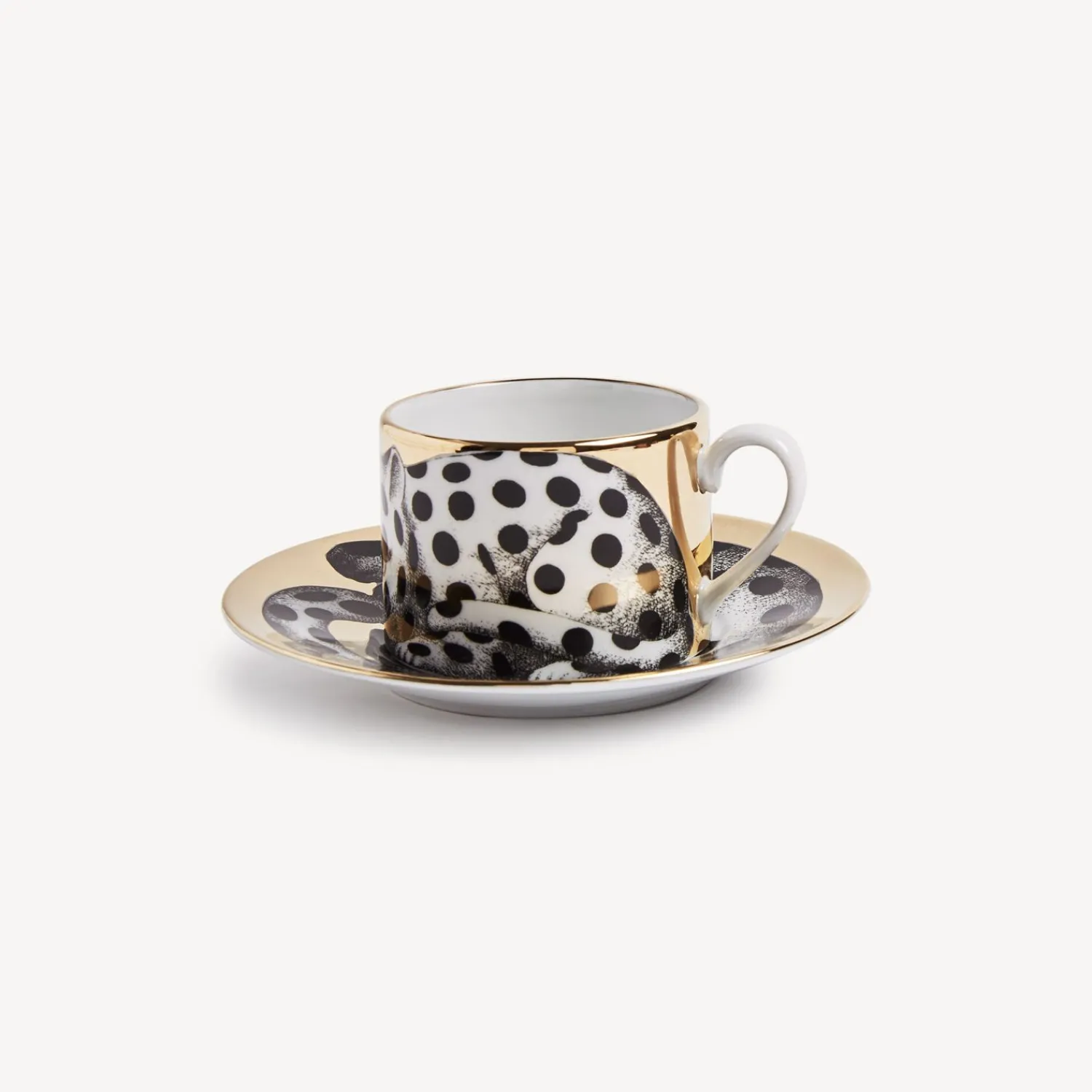 Tea And Coffee Sets<Fornasetti Tea Cup High Fidelity Pois White/Black/Gold