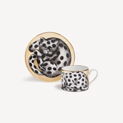 Tea And Coffee Sets<Fornasetti Tea Cup High Fidelity Pois White/Black/Gold