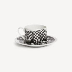Tea And Coffee Sets<Fornasetti Tea Cup High Fidelity Quadretato White/Black