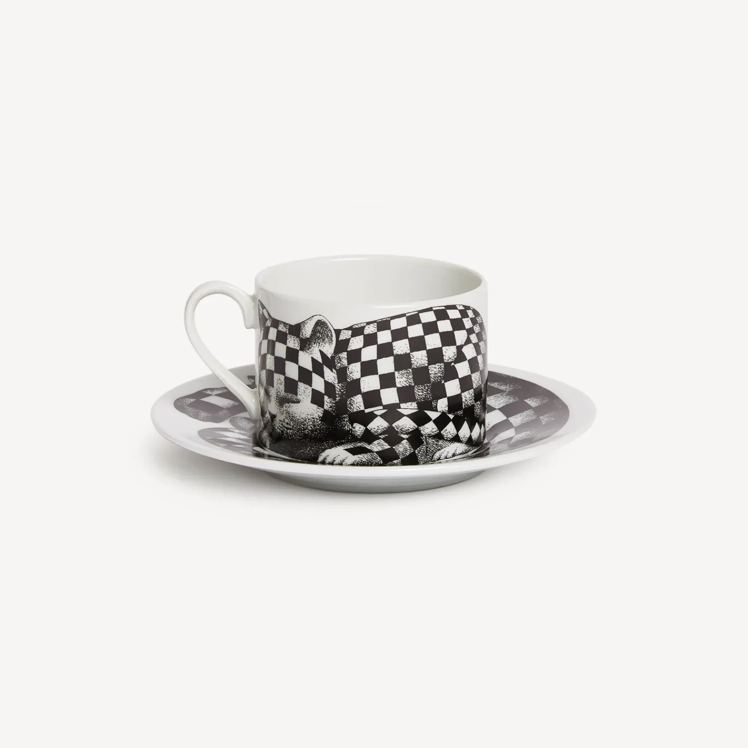 Tea And Coffee Sets<Fornasetti Tea Cup High Fidelity Quadretato White/Black