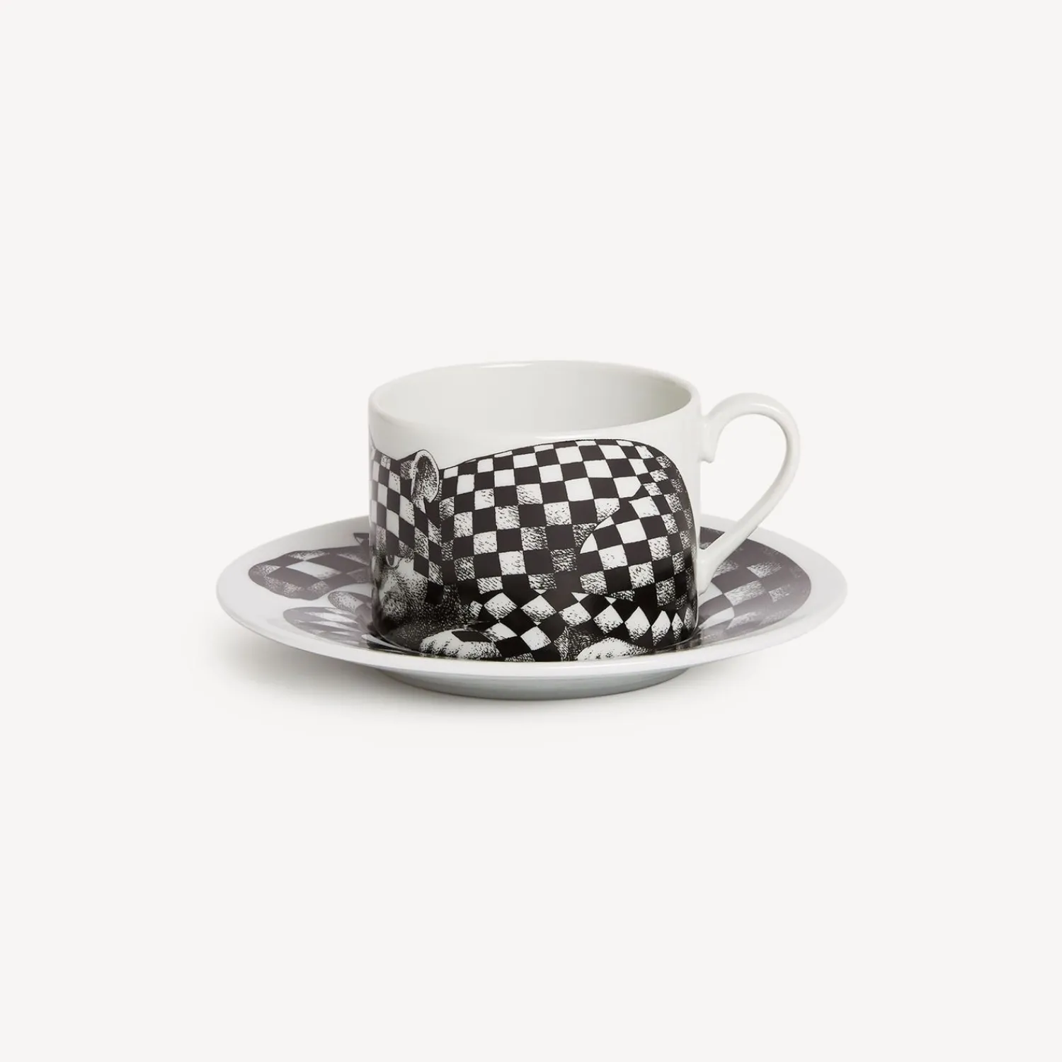 Tea And Coffee Sets<Fornasetti Tea Cup High Fidelity Quadretato White/Black