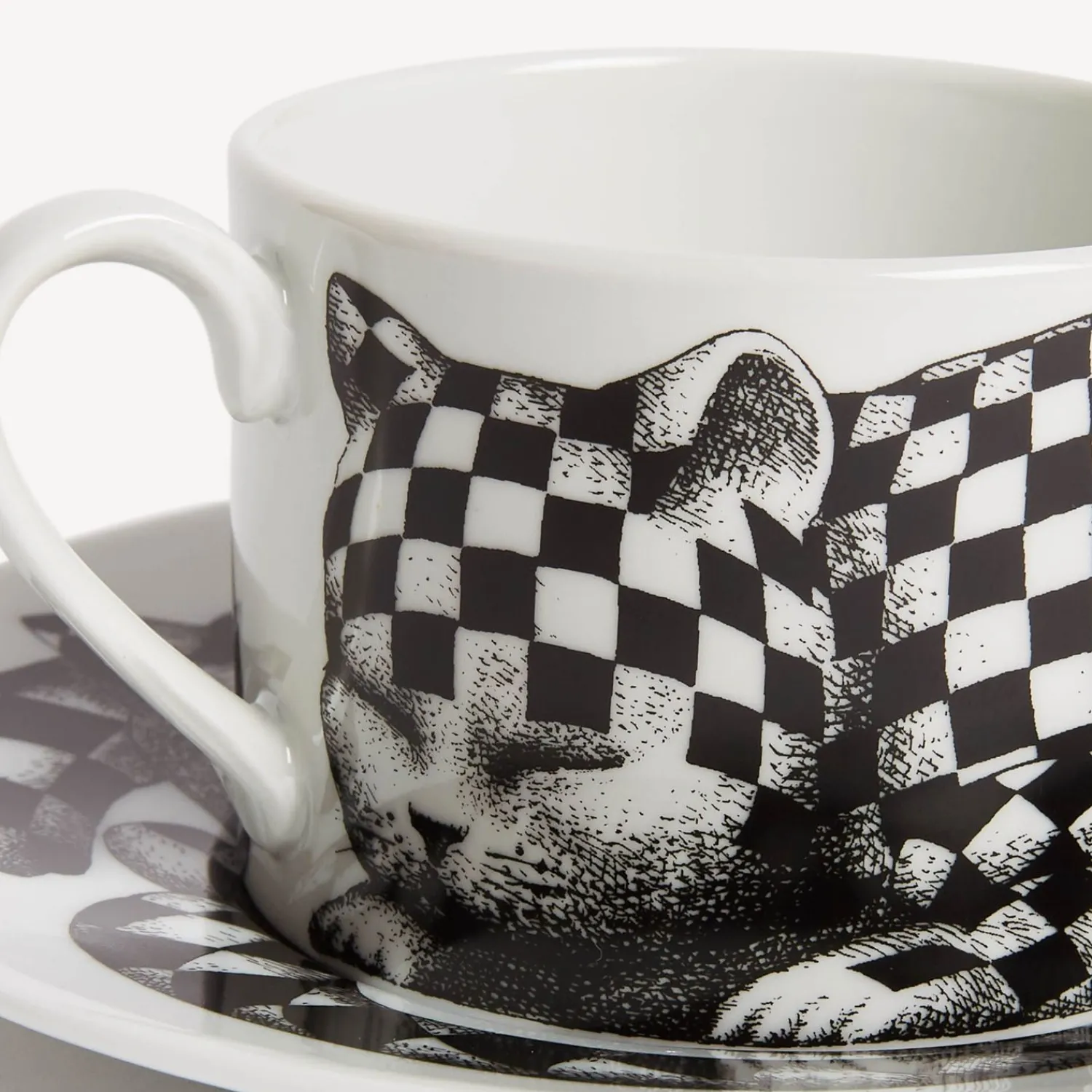 Tea And Coffee Sets<Fornasetti Tea Cup High Fidelity Quadretato White/Black