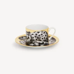Tea And Coffee Sets<Fornasetti Tea Cup High Fidelity Stellato White/Black/Gold