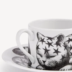 Tea And Coffee Sets<Fornasetti Tea Cup High Fidelity Stellato White/Black