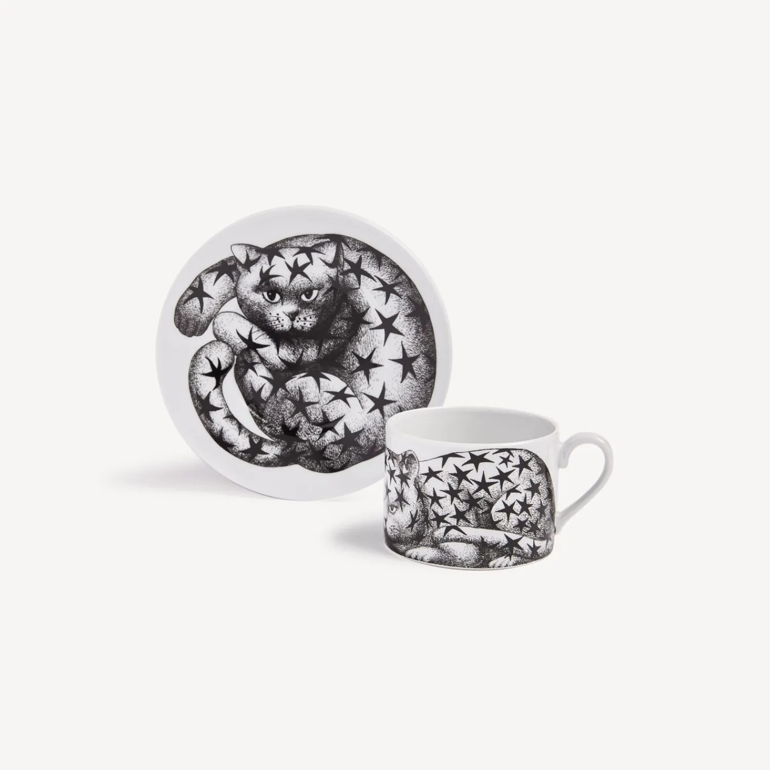Tea And Coffee Sets<Fornasetti Tea Cup High Fidelity Stellato White/Black