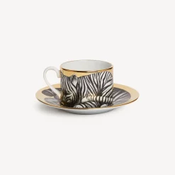 Tea And Coffee Sets<Fornasetti Tea Cup High Fidelity Tigrato White/Black/Gold