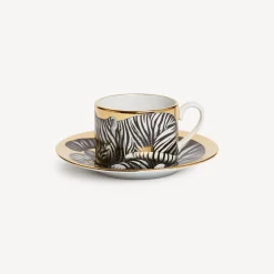 Tea And Coffee Sets<Fornasetti Tea Cup High Fidelity Tigrato White/Black/Gold