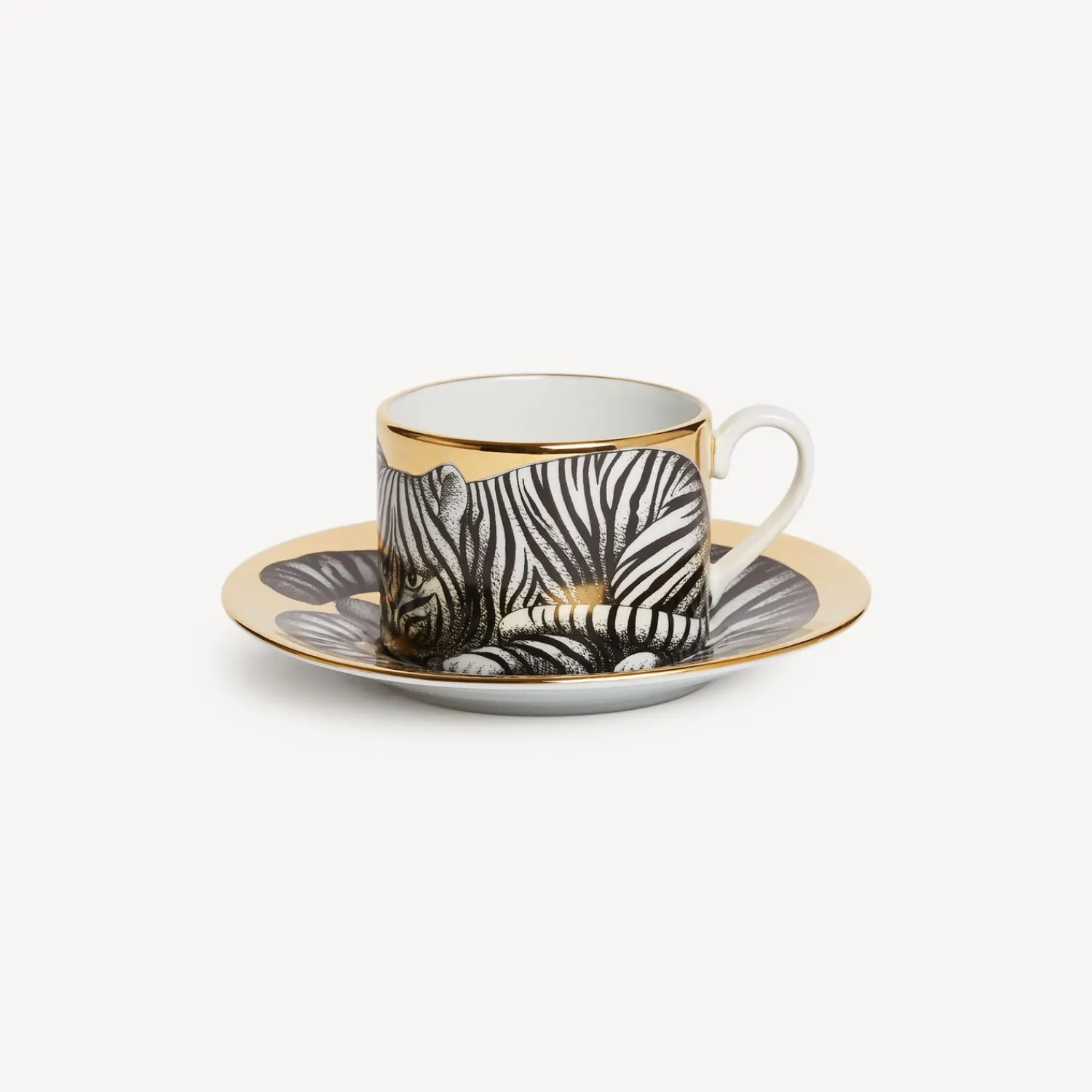 Tea And Coffee Sets<Fornasetti Tea Cup High Fidelity Tigrato White/Black/Gold