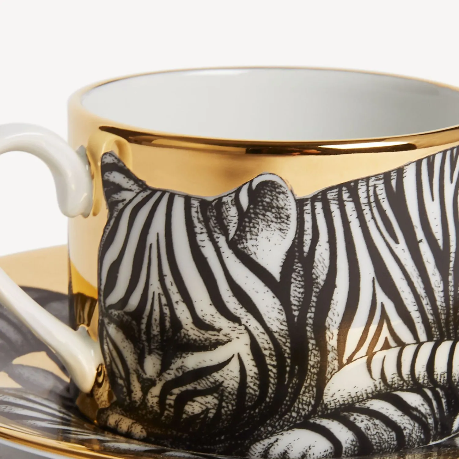 Tea And Coffee Sets<Fornasetti Tea Cup High Fidelity Tigrato White/Black/Gold