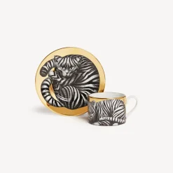 Tea And Coffee Sets<Fornasetti Tea Cup High Fidelity Tigrato White/Black/Gold