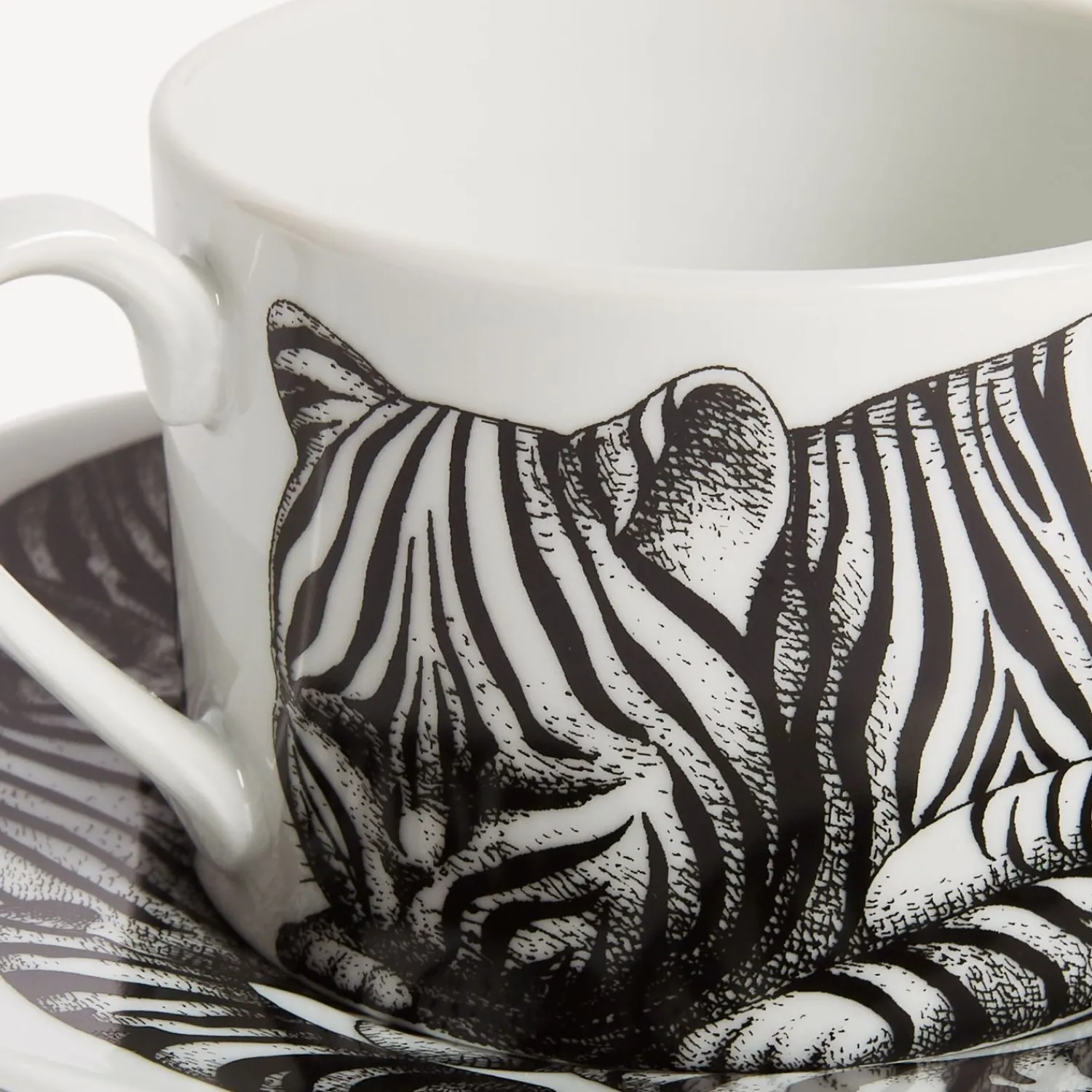 Tea And Coffee Sets<Fornasetti Tea Cup High Fidelity Tigrato White/Black