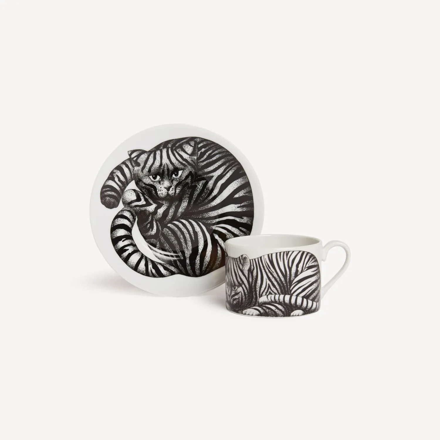 Tea And Coffee Sets<Fornasetti Tea Cup High Fidelity Tigrato White/Black
