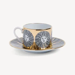 Tea And Coffee Sets<Fornasetti Tea Cup Sole White/Black/Gold