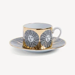 Tea And Coffee Sets<Fornasetti Tea Cup Sole White/Black/Gold