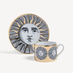Tea And Coffee Sets<Fornasetti Tea Cup Sole White/Black/Gold