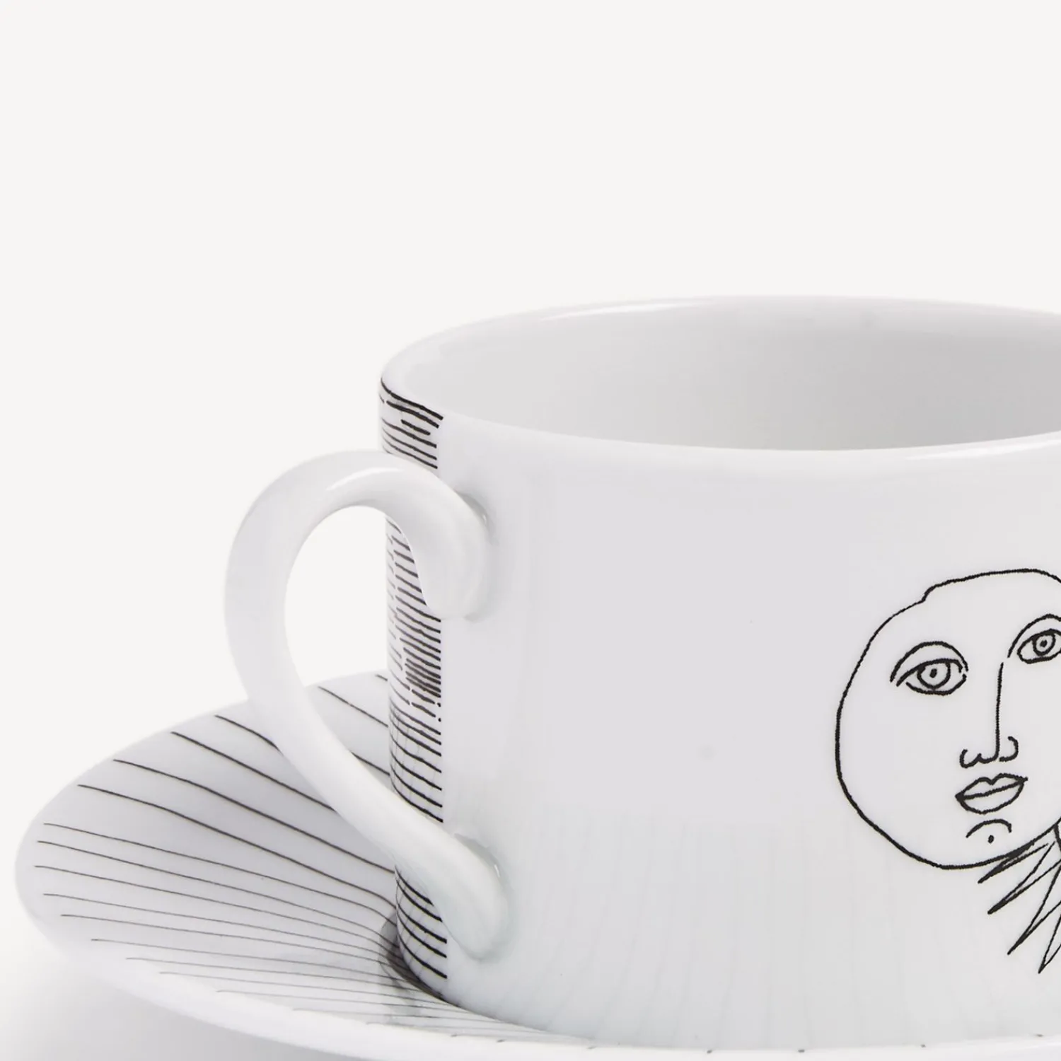 Tea And Coffee Sets<Fornasetti Tea Cup Solitario White/Black