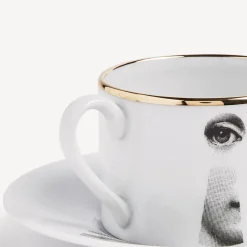 Tea And Coffee Sets<Fornasetti Tea Cup Tema E Variazioni Serratura White/Black/Gold