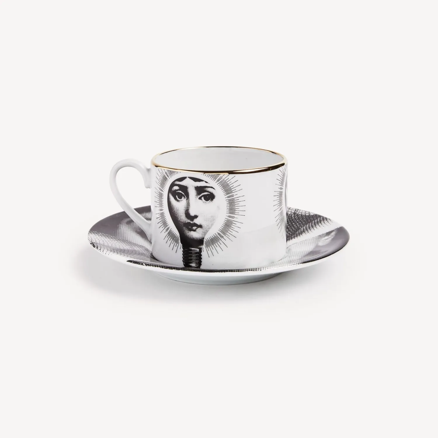 Tea And Coffee Sets<Fornasetti Tea Cup Tema E Variazioni Lampadina White/Black/Gold