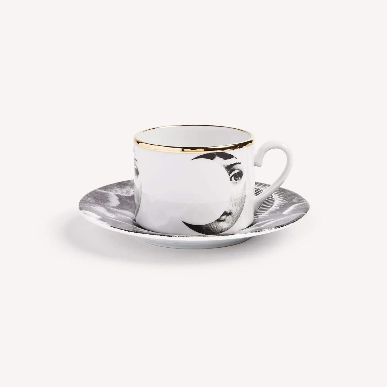 Tea And Coffee Sets<Fornasetti Tea Cup Tema E Variazioni Sole E Luna White/Black/Gold