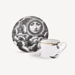 Tea And Coffee Sets<Fornasetti Tea Cup Tema E Variazioni Sole E Luna White/Black/Gold