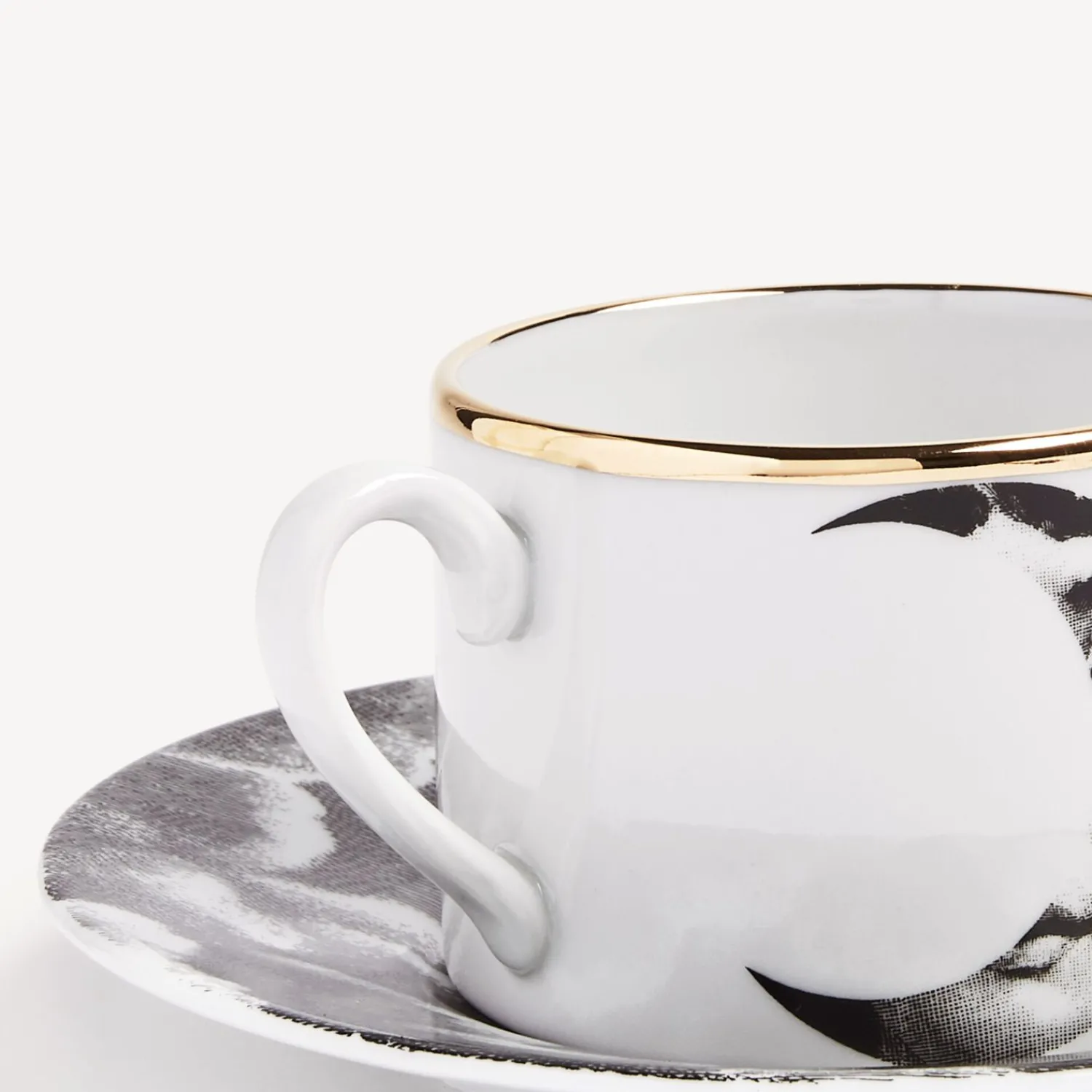 Tea And Coffee Sets<Fornasetti Tea Cup Tema E Variazioni Sole E Luna White/Black/Gold