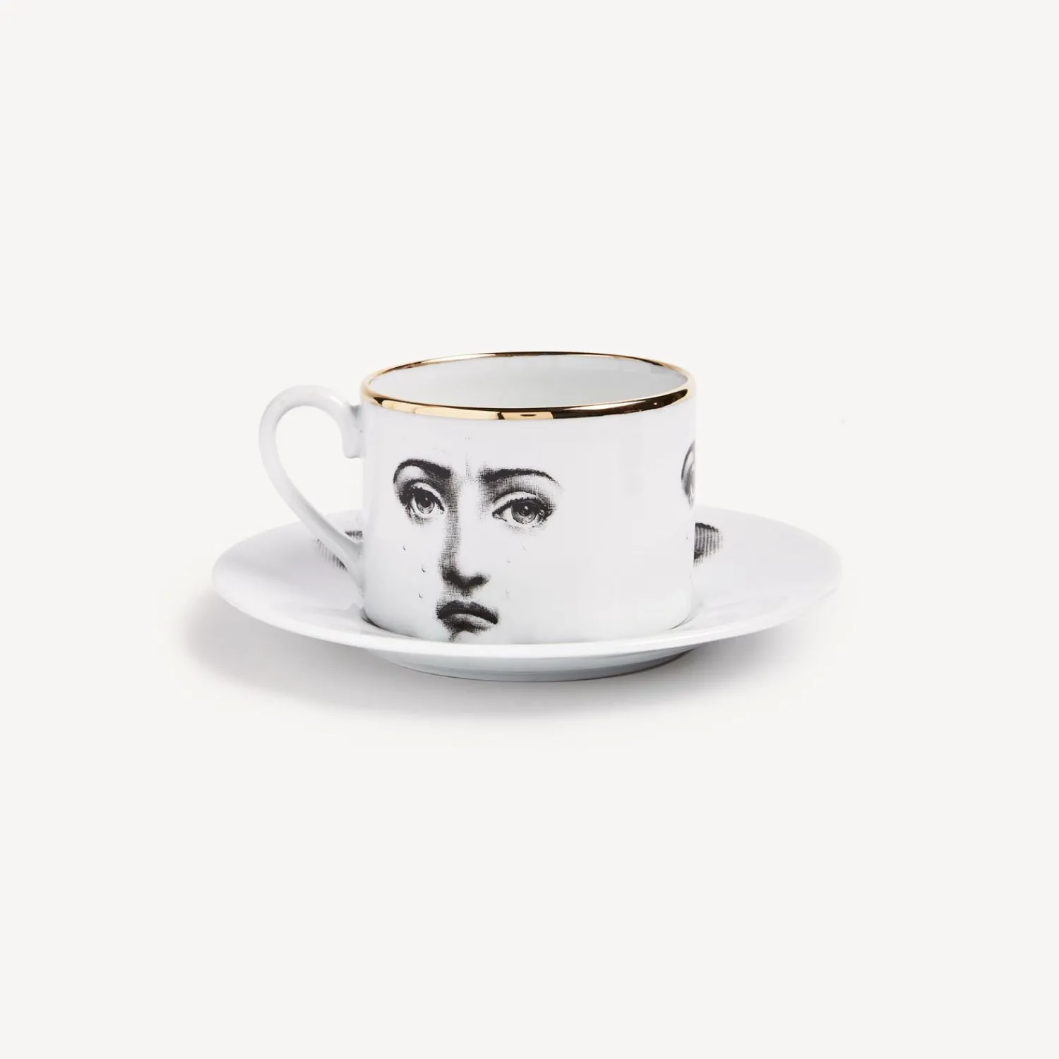 Tea And Coffee Sets<Fornasetti Tea Cup Tema E Variazioni Il Fumo Fa Male White/Black/Gold