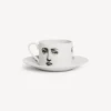 Tea And Coffee Sets<Fornasetti Tea Cup Tema E Variazioni Il Fumo Fa Male White/Black