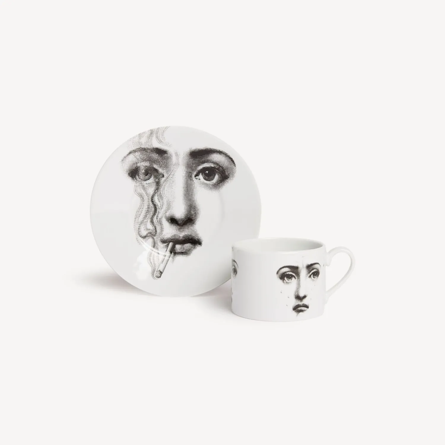 Tea And Coffee Sets<Fornasetti Tea Cup Tema E Variazioni Il Fumo Fa Male White/Black