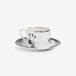 Tea And Coffee Sets<Fornasetti Tea Cup Tema E Variazioni Mano White/Black/Gold