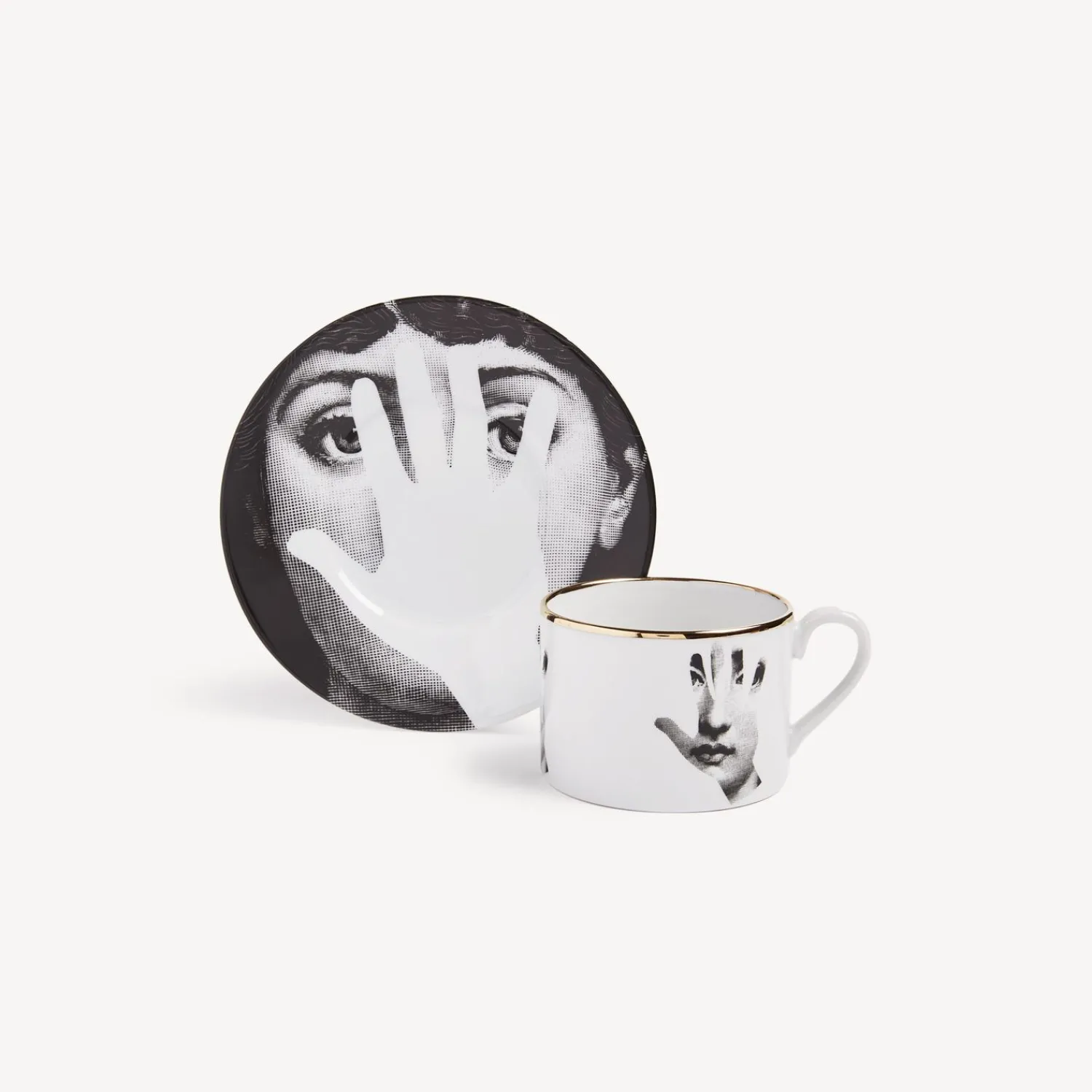 Tea And Coffee Sets<Fornasetti Tea Cup Tema E Variazioni Mano White/Black/Gold