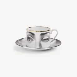Tea And Coffee Sets<Fornasetti Tea Cup Tema E Variazioni L'Antipatico White/Black/Gold