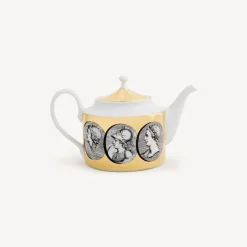 Tea And Coffee Sets<Fornasetti Teapot Cammei White/Black/Gold