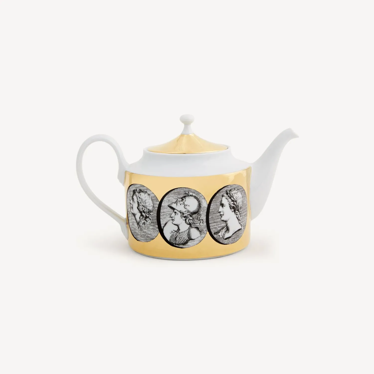 Tea And Coffee Sets<Fornasetti Teapot Cammei White/Black/Gold