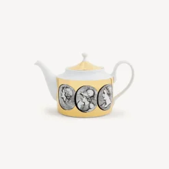 Tea And Coffee Sets<Fornasetti Teapot Cammei White/Black/Gold