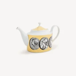 Tea And Coffee Sets<Fornasetti Teapot Cammei White/Black/Gold