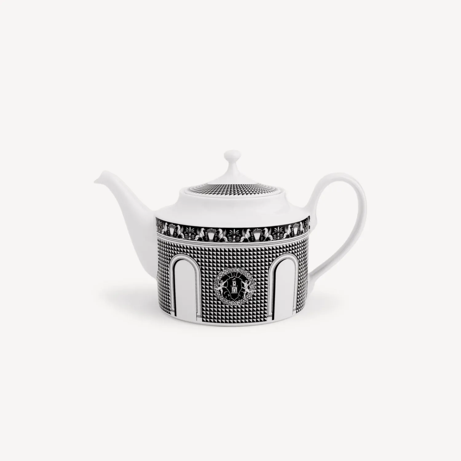 Tea And Coffee Sets<Fornasetti Teapot Facciata Quattrocentesca White/Black