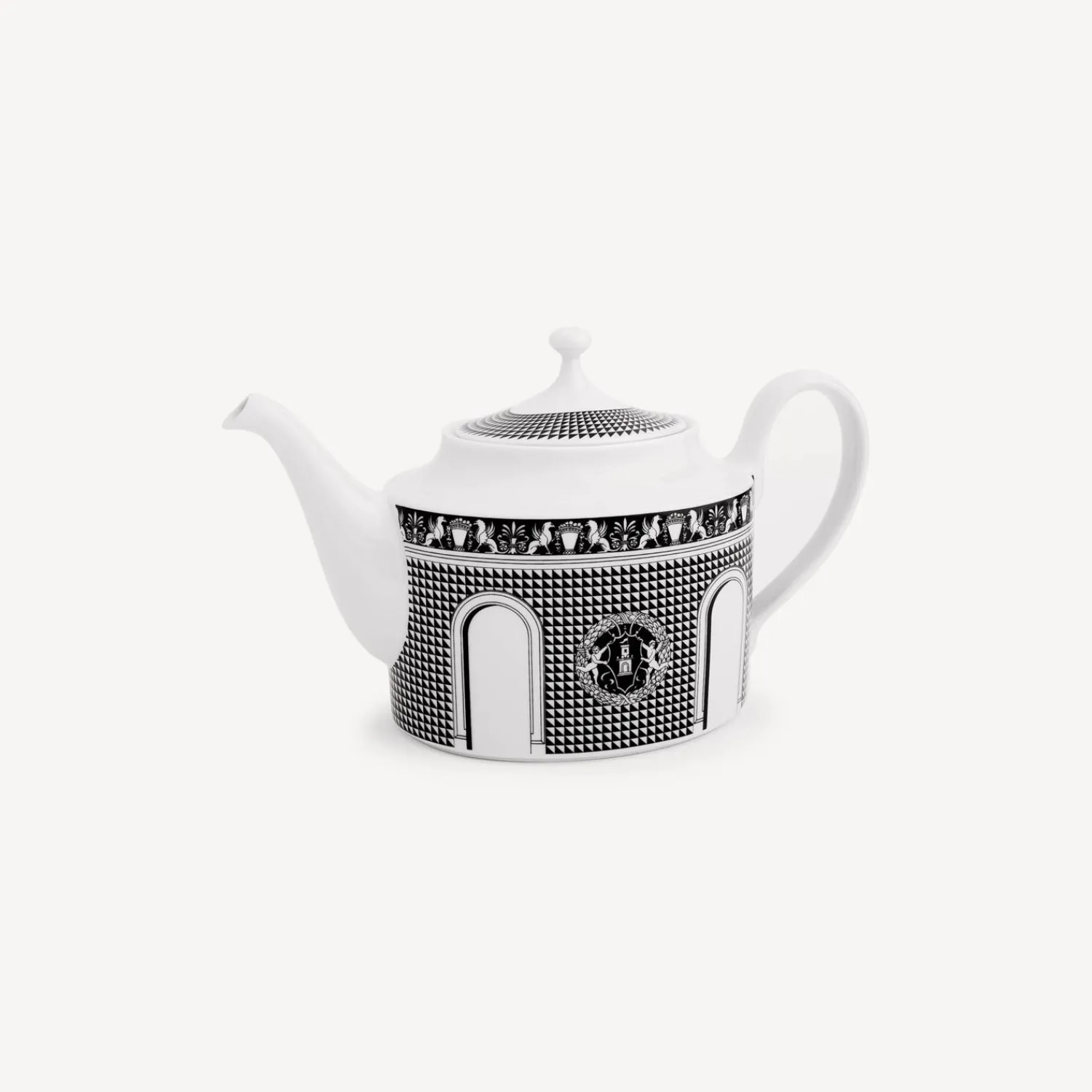 Tea And Coffee Sets<Fornasetti Teapot Facciata Quattrocentesca White/Black