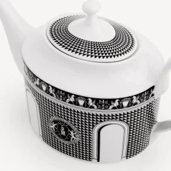 Tea And Coffee Sets<Fornasetti Teapot Facciata Quattrocentesca White/Black