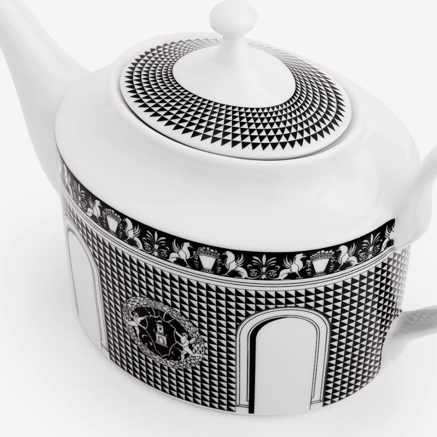 Tea And Coffee Sets<Fornasetti Teapot Facciata Quattrocentesca White/Black