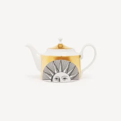 Tea And Coffee Sets<Fornasetti Teapot Soli White/Black/Gold