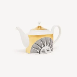 Tea And Coffee Sets<Fornasetti Teapot Soli White/Black/Gold
