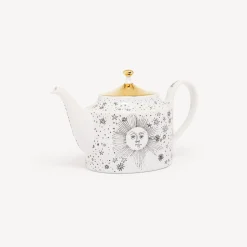 Tea And Coffee Sets<Fornasetti Teapot Solitario White/Black/Gold