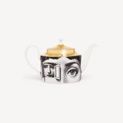 Tea And Coffee Sets<Fornasetti Teapot Tema E Variazioni White/Black/Gold