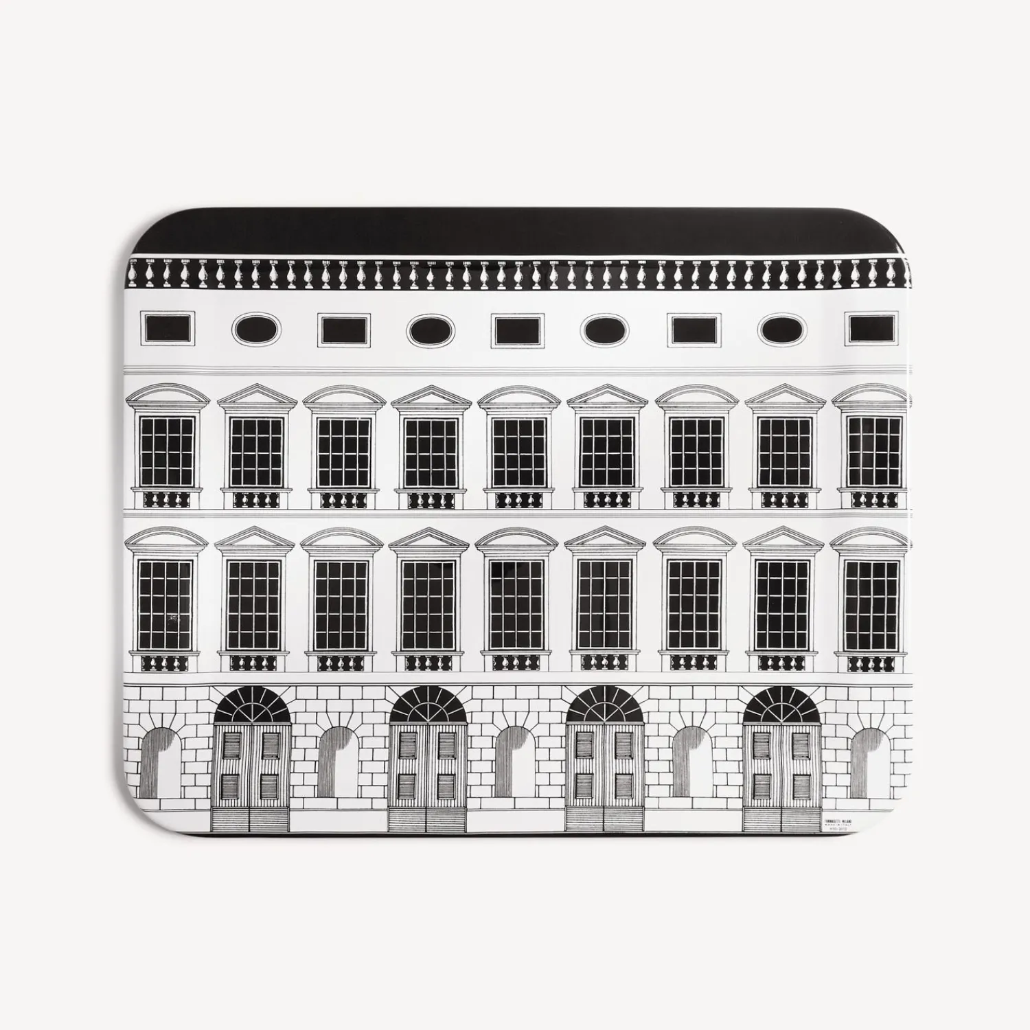 Decorative Trays And Pliants<Fornasetti Tray Architettura White/Black