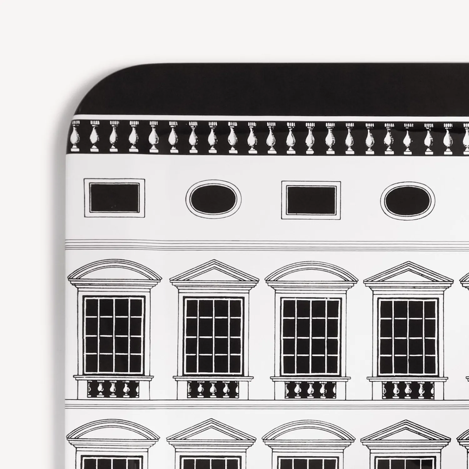 Decorative Trays And Pliants<Fornasetti Tray Architettura White/Black